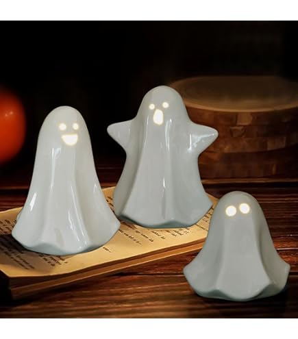 Niedliche Keramik Geisterfiguren - Süße Halloween Deko Für Drinnen & Draußen
