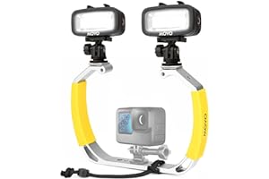 Movo XL Diving Rig Bundle with Waterproof LED Lights - Compatible with GoPro HERO3, HERO4, HERO5, HERO6, HERO7, HERO8, HERO9, HERO10 and DJI Osmo Action Cam - Scuba Accessories for Underwater Camera