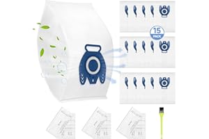 BRITPICK 15 Pack GN Vacuum Dust Bags Replacements for Miele Hoover Bags Classic C1, Complete C2 C3, S227 S240, S270, S400, S400i, S600, S2, S5, S8 Series Vacuum Cleaner