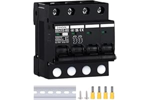 DIHOOL Wyłącznik 1000VDC Solar PV Bezpiecznik fotowoltaiczny automatyczny (DC1000V,4 Pole,40 Amp)