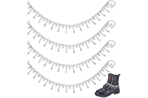 PH PandaHall 4 Stück Strass Schuh Ketten Schmuck Schuh Charms Chains Glitter Boot Strap Kette Quaste Bling Schuh Kette Legierung Schuh für Weihnachten Party Frauen Dekoration Tasche Kleidung, Platin