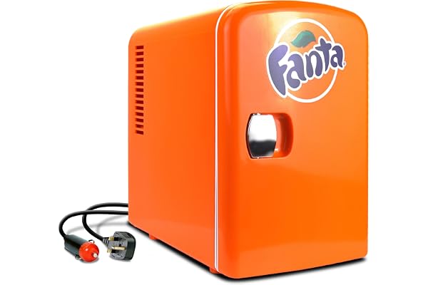Koolatron Mini réfrigérateur pour chambres à coucher 4 L Petit réfrigérateur 6 canettes Réfrigérateur de table Mini réfrigérateurs silencieux pour (Orange)