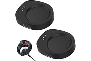 AIVANE 2 Stück, magnetisch, Typ C, Uhren-Ladegerät, kompatibel mit Amazfit T-Rex 3/Waage, tragbar, USB-Ladesockel, Konverter, Smartwatch, Zubehör für Waage A2286 (ohne Kabel) (Schwarz + Schwarz)