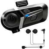 Lumoryx Bluetooth 5.3 Motorcycle Helmet Headset with Intercom | IP67 Support for Voice Assistant, Double Noise Cancellation,