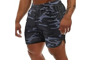 Genfien Męskie spodenki sportowe, szybkoschnące, krótkie spodenki do biegania, fitness, spodnie treningowe, dla chłopców