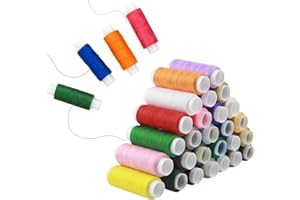 QIANFENSHI 24 Tomes Fil Machine a Coudre,Fil Couture Machine a Coudre,Fil à Coudre,Fil Pour Machine à Coudre,Bobine De Fil Pour Machine a Coudre,Bobine Fil Couture,Pour Machine à Coudre Couture à La Main