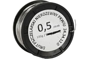 CENTRUM PSZCZELARSKIE ŁUKASIEWICZ Edelstahldraht für Rähmchen - 0,5 mm - Länge: ca. 67 m - Spule 100 g - Rostfrei - Draht für Bienenstockrahmen - Imkerei - Landwirtschaft - Industrie