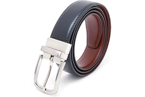 ALI WOMAN Aliwoman ® - Cintura uomo - In vera pelle double face – cinture da uomo – Fibbia Elegante reversibile - regalo uomo - Cintura pelle uomo - Mod.Luna