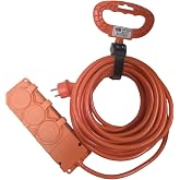 3&rsquo;l&uuml; Seyyar Uzatma Kablosu - 3x2,5mm&sup2; Y&uuml;ksek G&uuml;&ccedil; Kapasiteli Kalın Kablo, IP44 Suya Dayanıklı Bylion Dış Mekan Prizi, At&ouml;lye v