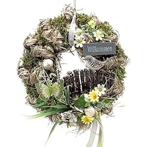 Amazon.de: Türkranz rund mit Vogel Willkommen natur ø 28 ...