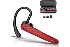 ATHEEWON Bluetooth Headset V5.4, Handsfree Bluetooth Earpiece with Dual ENC Mic, Single wireless Headset 25Hrs Talk 180Hrs Standby Time, In-Ear Headphones for Driving/Business/Office with Android iOS Laptop