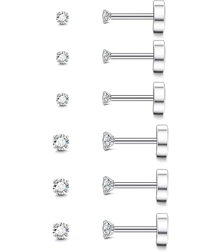 10 Orecchini A Cerchio Piccoli In Acciaio Inox Con Zirconi Rotondi 2mm Per Piercing Lobo E Helix, Colore Oro, Ipoallergenici, Confezione Regalo - 2