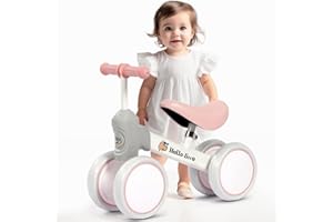 Hello-5ive Kinder Laufrad ab 1 Jahr, Lauflernrad Spielzeug für 12-36 Monate Baby, 4 Rädern Baby Lauflernrad für Jungen und Mädchen, Erstes Fahrrad ohne Pedal Geburtstag Geschenk