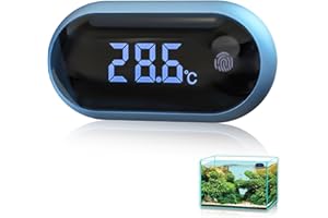 SYLANDA Termometro per acquario con display touchscreen, termometro digitale ad alta precisione per terraium LED, termometro digitale per acquario, acqua dolce, acqua di mare, rettili