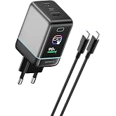 CUKTECH 6 Charger 100W MAX with Display | 3 Ports (2 USB-C + 1 USB-A) Fast Charging, Compatible with iPhone 17, MacBook, Sams
