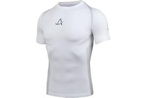 AMZSPORT Męska koszulka kompresyjna oddychająca koszulka z krótkim rękawem do biegania na siłownię