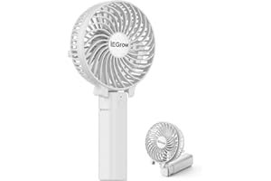 iEGrow Handventilator Tragbarer Mini Ventilatoren USB Wiederaufladbarer [2-9 Betriebsstunden] 3 Geschwindigkeiten Aufladbarem Batterie für Reisen Zuhause (Weiß)