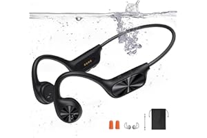 sayrelances Casque Conduction Osseuse, Ecouteur Waterproof Natation Bluetooth 5.4, Mémoire MP3 32 Go Intégrée, Lecteur MP3 Étanche IPX8,Ecouteur Natation sans Fil pour Course à Pied,Natation,Cyclisme