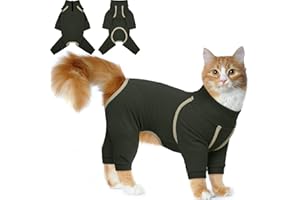 Katzinst Maglione per gatti con capelli appiccicosi, maglione per gatti, pigiama per gatti, tutina per gatti con quattro zampe, abbigliamento caldo per gattini, gatti e cuccioli, vestiti morbidi ed
