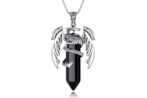 XIANNVXI Dragon Necklace for Men Mens Necklace Crystal Pendant Goth Gothic Jewellery Viking Dragon Gifts