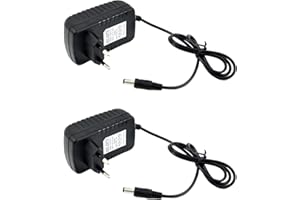 TEMPO DI SALDI 2 x Trasformatore Universale Da 2 Ampere 12 Volt Con Attacco Pin Da 2.1 A 5.5 Mm