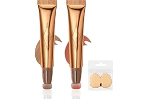 OHSN Contorno Liquido 2 Color Maquillaje Iluminadores de Maquillaje Highlighter Iluminador Maquillaje Iluminador en Barra Contorno en Crema Contour Stick Liquid Blush para Rostro y Cuerpo Dar 2 Caladas