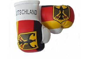 Sportfanshop24 Mini Boxhandschuhe Deutschland Wappen Adler/Bundesadler, 1 Paar (2 Stück) Miniboxhandschuhe z. B. für Auto-Innenspiegel