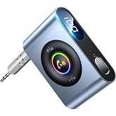 JOYROOM Araba i&ccedil;in Bluetooth 5.3 AUX Adapt&ouml;r&uuml; [&Ccedil;ok İşlevli D&uuml;ğme ve Pil &Ouml;mr&uuml; G&ouml;stergesi] G&uuml;r&uuml;lt&uuml; &Ouml;nleyici Bluetooth Alıcısı, 