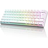 RK ROYAL KLUDGE RK61 Clavier sans Fil, AZERTY 60% Clavier Gaming Mecanique, Rétroéclairage RGB par Touche Personnalisable, To