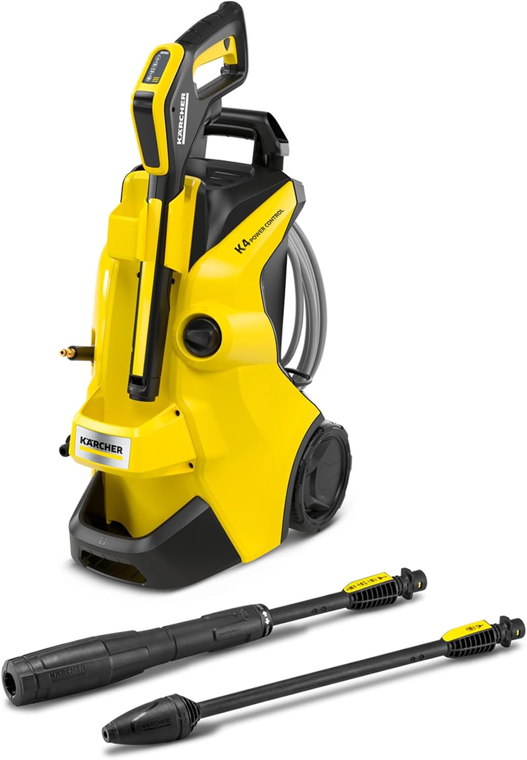 Kärcher K 4 Power Control Flex Pressure Washer, max. 130 bar,Flow Rate:420 l/h,Area Coverage: 30 m²/h,Water Filter,Weight: 11.5 kg, High-Pressure Hose,Dirt Blaster,Spray Lance,Standard,Yellow/Black