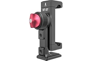 ULANZI ST-27 Metall Handy Stativ Adapter, Handyhalterung mit 3 Cold Shoe, Arca-Swiss Handy Halterung Stativ mit 1/4" Schraubenloch, 360° drehbarer für iPhone, Samsung, Huawei Smartphone Digitalkamera