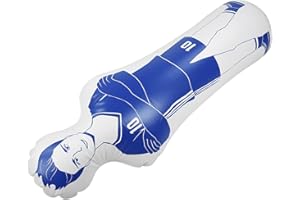 LENTLY Portiere da Allenamento di Calcio, Manichino Gonfiabile da Allenamento di Calcio da 160 Cm per Sacco da Boxe a Muro per Dribbling per Adulti (Blu)