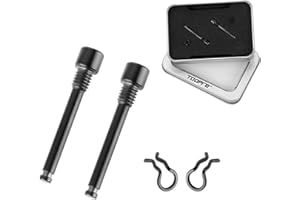 Wjelet 2pcs M4 x 26mm Bike Disc Brake Caliper Bolts Disc Brake Caliper Bolt Titanium Alloy Pin with Circlips Replacement Pin Set for Shimano Hydraulic Disc Brakes(black)