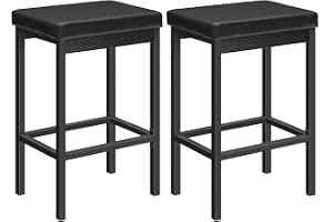 HOOBRO Uppsättning av 2 barstolar kökspall 5 cm väl vadderat säte 63 cm hög enkel montering för kök restaurang kafeteria bänk