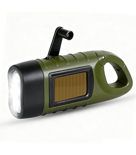 Torcia Energetica Portatile A Manovella E Solare - Ricaricabile, Impermeabile, 1000 Mcd, Per Campeggio Ed Emergenza