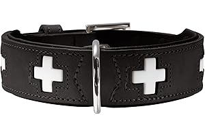 Hunter obroża Swiss ze skóry organicznej, 55, czarny