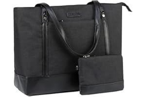 VASCHY Bolso Universidad Mujer Grande, Bolso Tote Impermeable Set 2 en 1 para Ordenador Portátil 15.6 Pulgadas - para Trabajo, Colegio y Viajes