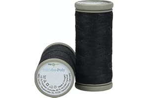 MEZ R-Poly Filo per Cucire Universale, Spessore: 120, Confezione: Bobina da 100 M Black Fili per Cucire