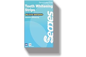SEAAES Teeth Whitening Strips, Whitening Strips Sensitive Teeth, 14 Sets 28pcs White Strips for Removing Smoking Coffee Stain, Effective Home Use Tooth Whitening Kit