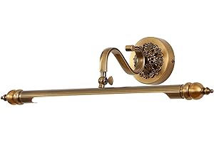 LMAMZ 12W Applique da Specchio Bagno Vintage Lampada per Trucco Classico LED con Testa Girevole 240° Applique da Parete Camera da Letto Luce per Quadri Metallo Impermeabile (Bronzo),51cm/8w