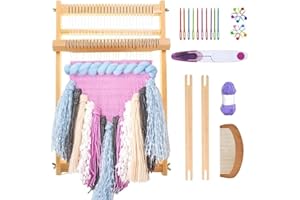 KNEWMART Telaio in legno per principianti 39 x 25 cm con tessuto per maglieria