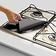 Reusable Gas Hob Protector Teflon Sheet Pack of 4, Hob Stove-top Burner Covers, Universal Heavy Duty Oven Liner, Non-Stick Foil, Lining Easy Clean, FDA-Approved, Black by PurpleSalt®