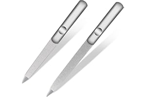 BLESWIN Pilniki do paznokci - metalowy pilnik do paznokci, profesjonalne dwustronne pilniki do paznokci naturalnych, pilnik do paznokci ze stali nierdzewnej do paznokci i paznokci, diamentowe pilniki do paznokci w domu lub w podróży