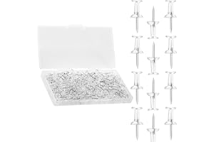 ILLUVA 100 Pezzi Puntine da Disegno Trasparenti, Puntine per Lavagna Sughero, Puntine Chiodini di Mappa, per Bacheca, Ufficio, Lavagne