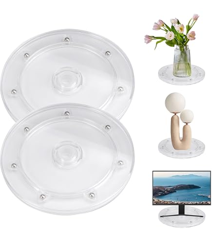 Plateaux Tournants Transparents 15cm - 2 Pièces - Rotation 360° Fluide - Porte Jusqu'à 20kg