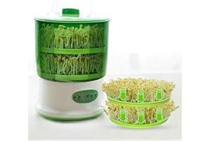 KEEPLUS Automatic Sprouter Bean Growing Machine Large-capacity Sprouting Seedling Tools - Large Thermostat Green Seeds Growing (2 Layer)