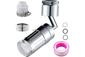 LED Wasserhahn, RosyFate Farbe Leuchtender Wasserhahn, 360 Grad Drehbarer Wasserhahn, Universal Spritzfilter Hahn, Schwenkbarer Wasserhahn Strahlregler für Küche, Bad, Waschbecken