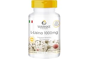 L-Lisina 1000mg - 100 Tabletten - Amminoacidi - Vegan | Warnke Vitalstoffe - Qualità da farmacia tedesca