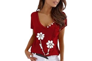 Zilosconcy Maglietta Donna Scollo a V Maglietta Manica Corta Donna Elegante T Shirt Casual T Shirt Estiva Base Tee Camicia Donna Estive Blusa Elegante Magliette T Shirt Donna Manica Corta