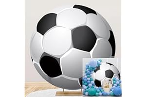 Ttincceer Calcio Rotondo Fotografia Sfondo 200cm 3d Calcio Palla Gioco Tema Sfondo Copertura Ragazzo Ragazza Compleanno Bambino Doccia Partito Banner Studio Ritratto Tiro Oggetti di Scena